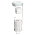 thumbnail image 3 of mDesign Steel Free Standing Toilet Paper Holder Stand and Dispenser - Satin, 3 of 5