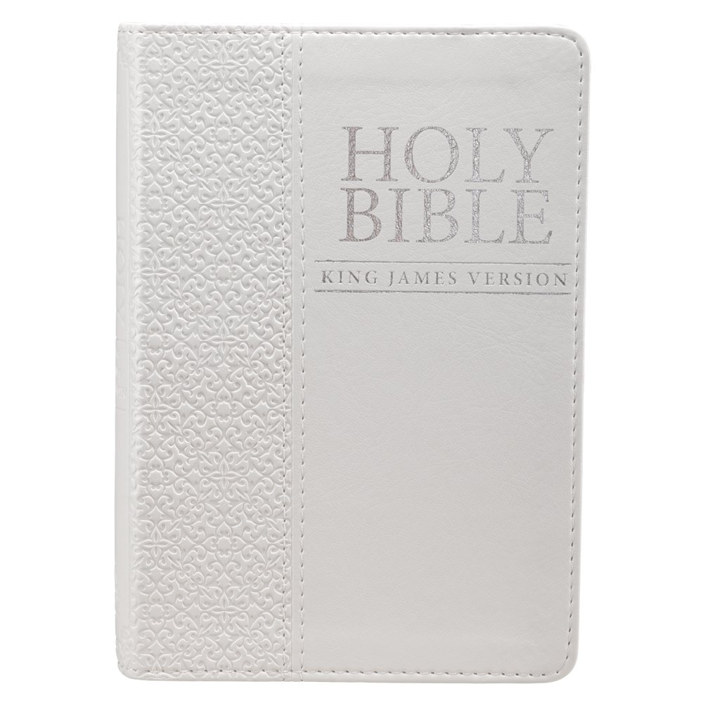 KJV Holy Bible, Compact White Faux Leather Bible Red Letter Edition