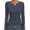Dark Gray, variant on Ekouaer Women's Long Sleeve Henley Shirts Ribbed Knit Tops Basic Layering Slim Fit Soft Thermal Undershirts