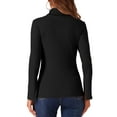 thumbnail image 3 of INSPIRE CHIC Casual Turtleneck Top for Women's Split Long Sleeves Basic Tee Top, 3 of 5