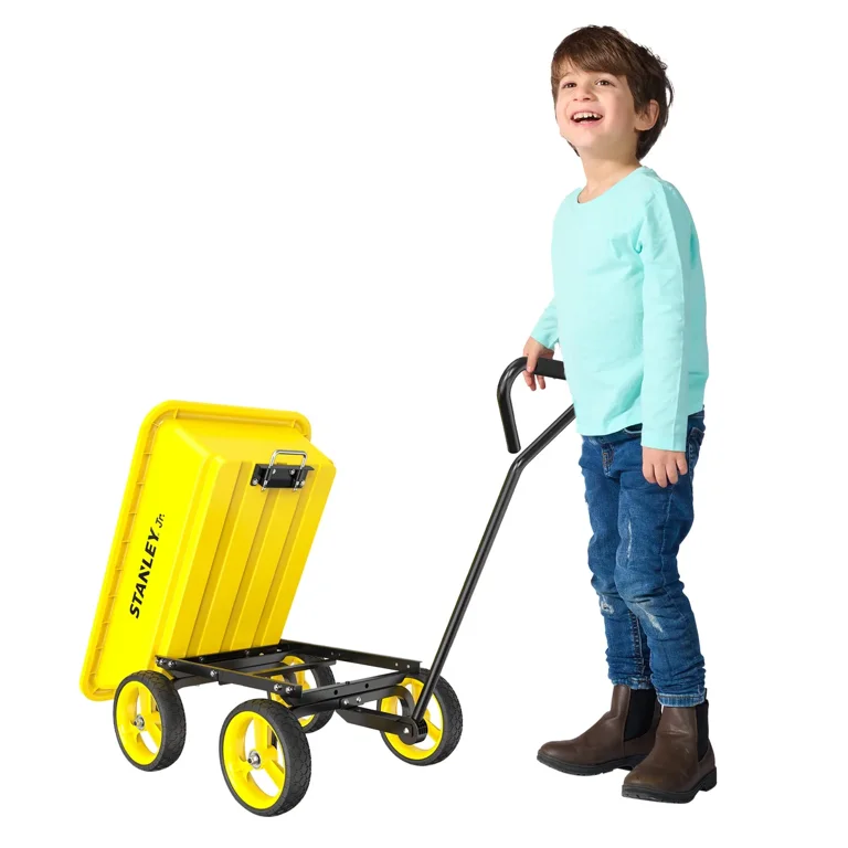 STANLEY Jr. Kids Gardening Wagon Set, Metal Frame, PU Wheels, 6