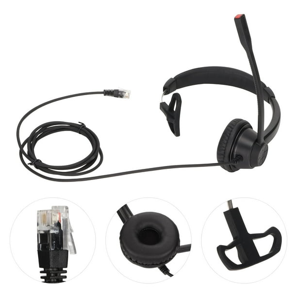 Teléfono RJ9 Auriculares Telefónicos Con Cancelación De Ruido Auriculares Comerciales Con Cable Unilateral Con Micrófono Para Servicio Al Cliente De Línea Fija