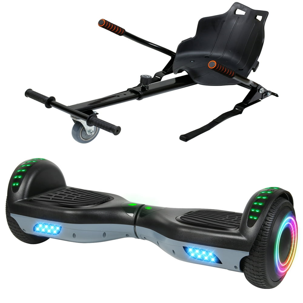 Bluetooth Hoverboard with Hoverboard Seat Attachment Go Kart Electric