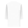 thumbnail image 5 of Oversized Tshirts for Women, 3/4 Sleeve Summer Solid V Neck Travel Tops, White S, 5 of 5