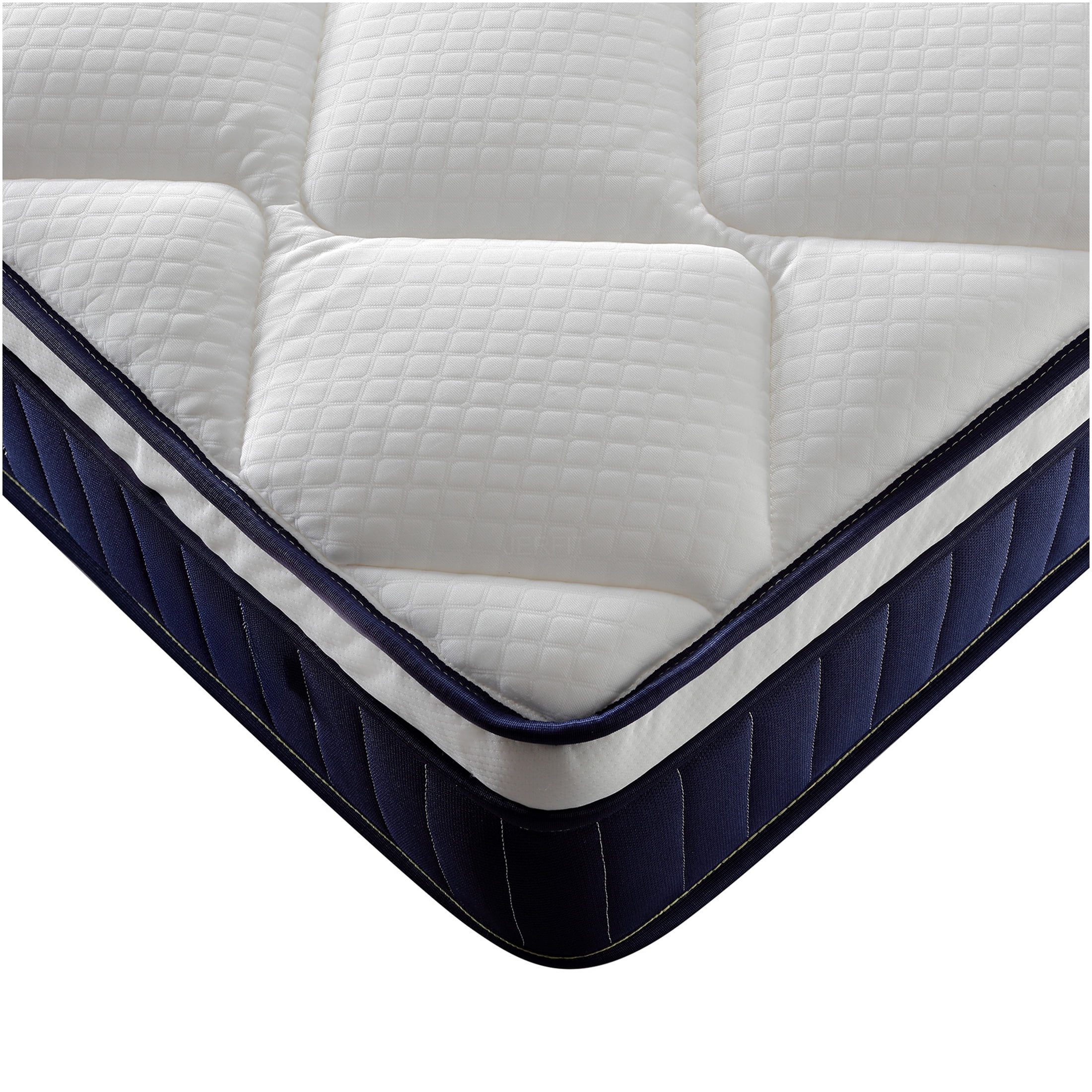 JERFIT 10 Inch Hybrid Mattress in a Box - King Size, Medium Firm Gel Memory Foam Pocket Springs, CertiPUR-US Certified, Fiberglass Free, Motion Isolation, Blue+Brown+White