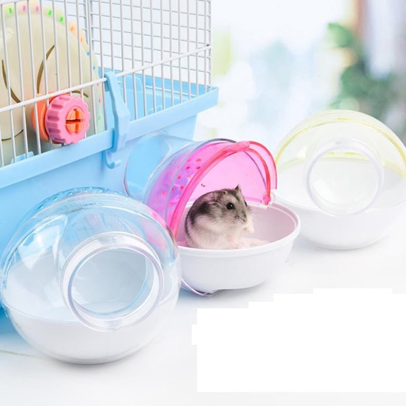 Small Hamster Bathing Sand Cage Pet Bathroom 10 x 16cm Blue & Pink Blue