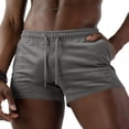 thumbnail image 2 of lcziwo Mens Athletic Shorts Relaxed Fit Outdoor Elastic Waist Hiking Shorts with Pockets Corduroy Beach Casual Drawstring Chino Shorts Gray M, 2 of 7