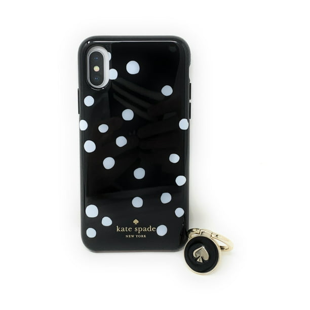 Kate Spade New York Ring Stand Polka Dots Resin iPhone Xs Max Case, Black -  