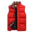 thumbnail image 2 of Men's Padded Vest Casual Loose Warm Plus Size Gilet Zipper Solid Color Down Vest Sleeveless Jacket for Men with Pockets, 2 of 4