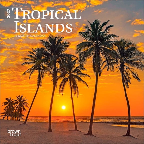 Tropical Islands | 2027 7x14" (Hanging) Mini Wall Calendar