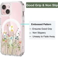 thumbnail image 4 of Case Compatible with iPhone 13 Mini iPhone 12 Mini Case Magnetic Clear with Design Compatible with MagSafe Slim Protective Soft TPU Bumper with Hard PC Back Embossed Pattern (Flower Bouquet), 4 of 5