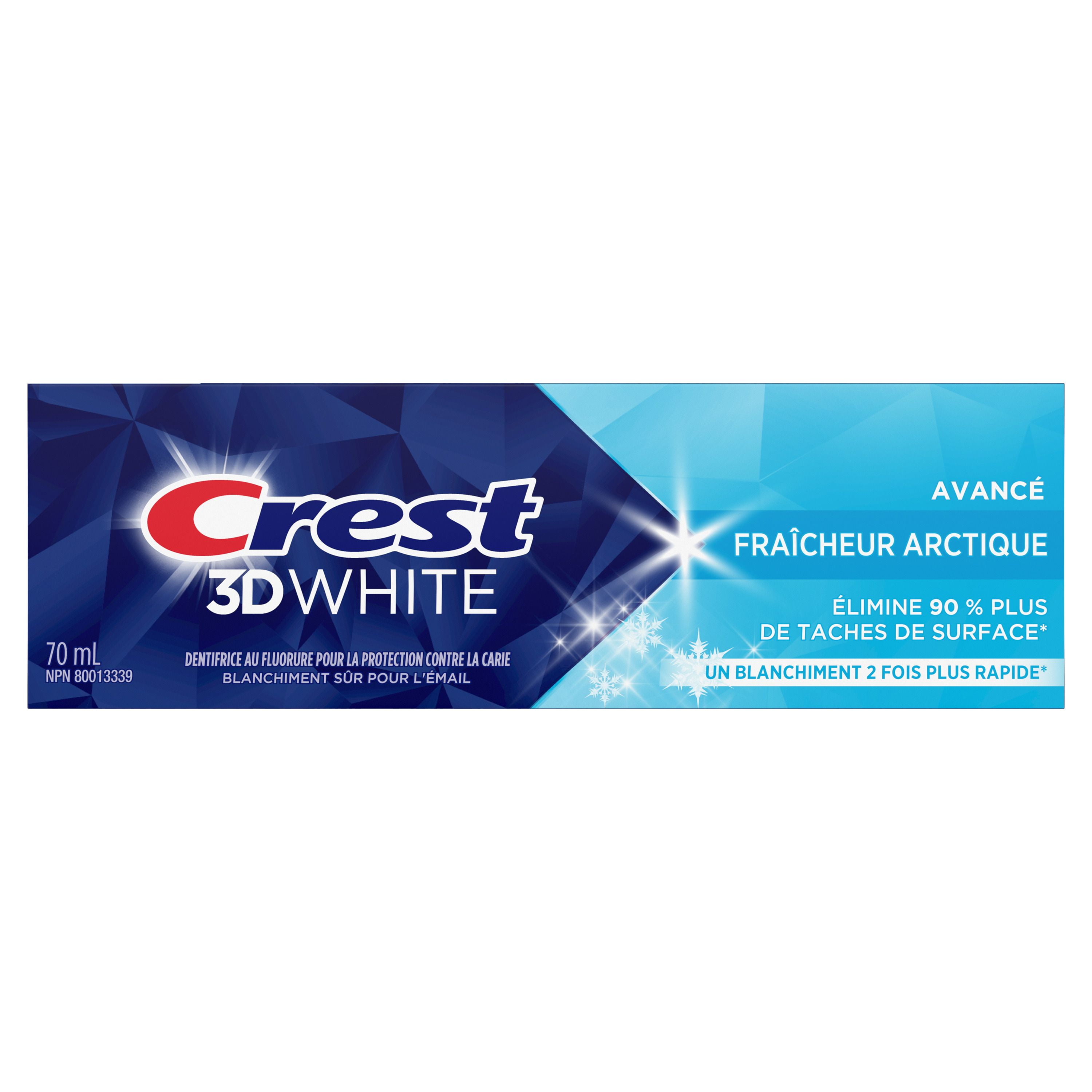 Dentifrice blanchissant Crest 3D White Avancé, Fraîcheur arctique, 70 mL 70 ml