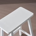 thumbnail image 5 of Hassch White Bar Stools Set of 2, 24.2" Counter Height Pine Wood Saddle Seat Stools with Footrests, for Dining Room, Kitchen Island, Home Pub, 5 of 10