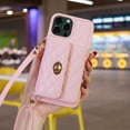 thumbnail image 5 of Nalacover Crossbody Wallet Case for iPhone 15 Pro with Shoulder Strap Lanyard, Elegant Premium PU Leather Card Slots Cover with Metal Lock Button Silicone Shockproof Case, Pink, 5 of 6