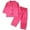 Hot Pink, variant on Ashirexll Kids Winter Fleece Casual Solid Color Fleece Loungewear Long Sleeve Collared Top and Pants Two Piece Set for 1-8 Years​
