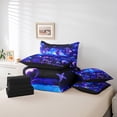thumbnail image 4 of Erosebridal Purple Seahorse Coral Bedding Queen Size, Marine Theme Comforter Sets with Sheets, Ocean Animal Room Decorative, Reversible 7pcs, 4 of 5