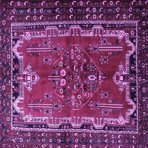 Ahgly Company Indoor Square Persian Purple Traditional Area Rugs, 3' Square