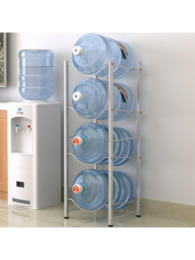 UBesGoo 5 Gallon Water Jug Holder Water Bottle Storage Rack, 4 Tiers, Silver