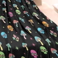 thumbnail image 3 of Black Colorful Skull Mushroom Pattern Blanket,Comfortable Soft Lamb Wool Throw Blanket,All Season,Warm Lightweight Blankets for Sofa Bed Couch Living Room Chair,30"x40", 3 of 4