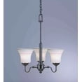 thumbnail image 2 of 3-Light Hanging Brushed Nickel Glass Chandelier, 2 of 3
