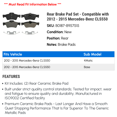 thumbnail image 2 of Rear Brake Pad Set - Compatible with 2012 - 2015 Mercedes-Benz CLS550 2013 2014, 2 of 2