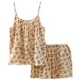 thumbnail image 2 of Womens Pajama Sets Womens Cotton Pajama Set Printed Set Spaghetti Strap Top and Shorts Loungewear, 2 of 5