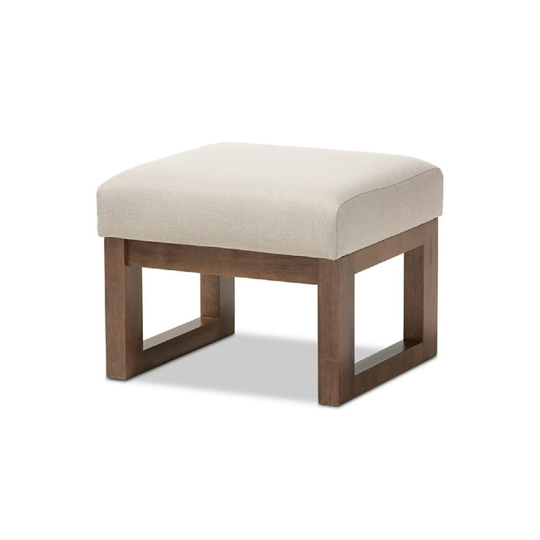 Baxton Studio Yashiya Mid-century Retro Modern Light Beige Fabric Upholstered Ottoman Stool Baxton Studio Yashiya Mid-century Retro Modern Light Beige Fabric Upholstered Ottoman Stool