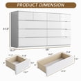 thumbnail image 4 of LERANO 55" White 10 Drawer Dresser for Bedroom, Modern High Gloss Chest of Drawers for Living Room, 4 of 8