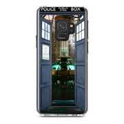DistinctInk Clear Shockproof Hybrid Case for Samsung Galaxy S9 (5.8" Screen) - TPU Bumper, Acrylic Back, Tempered Glass Screen Protector - Open TARDIS - It's Bigger on the Inside