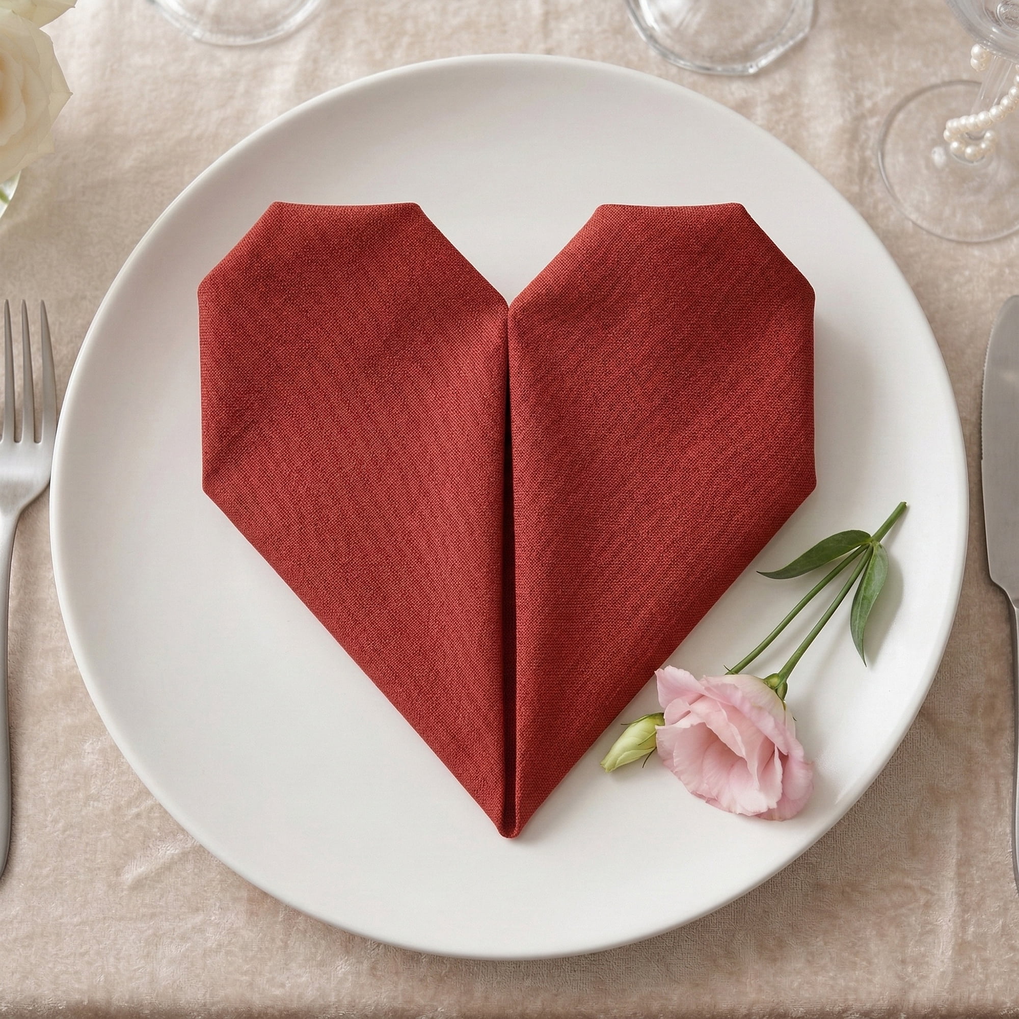 Unique Bargains 6Pcs Cotton Reusable Events Cloth Napkins Red 17x17inch