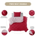 thumbnail image 6 of Lux Decor All-Season Comforter Sets Twin 2 PC, Reversible Bedding Set with Diamond Quilted Design Comforter and 1 Pillow Sham, Lightweight & Cozy Set de Cama Burgundy/Pink, 6 of 9