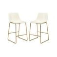 thumbnail image 1 of Plata Import Landon Stool in White with Gold Legs Set of 2 for Dining Area, 1 of 4