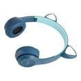 thumbnail image 4 of Auriculares inalámbricos con forma de gato, sonido HiFi, luminosos, estéreo, Bluetooth, para el hogar, la escuela y la oficina, color azul oscuro., 4 of 14