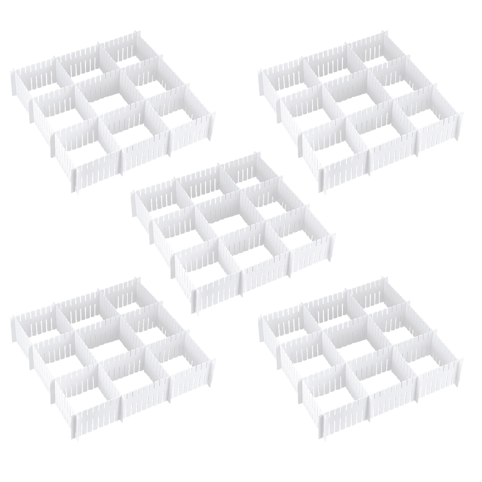 SEUNMUK 64 Pack White DIY Grid Drawer Dividers, Plastic Desk Drawer