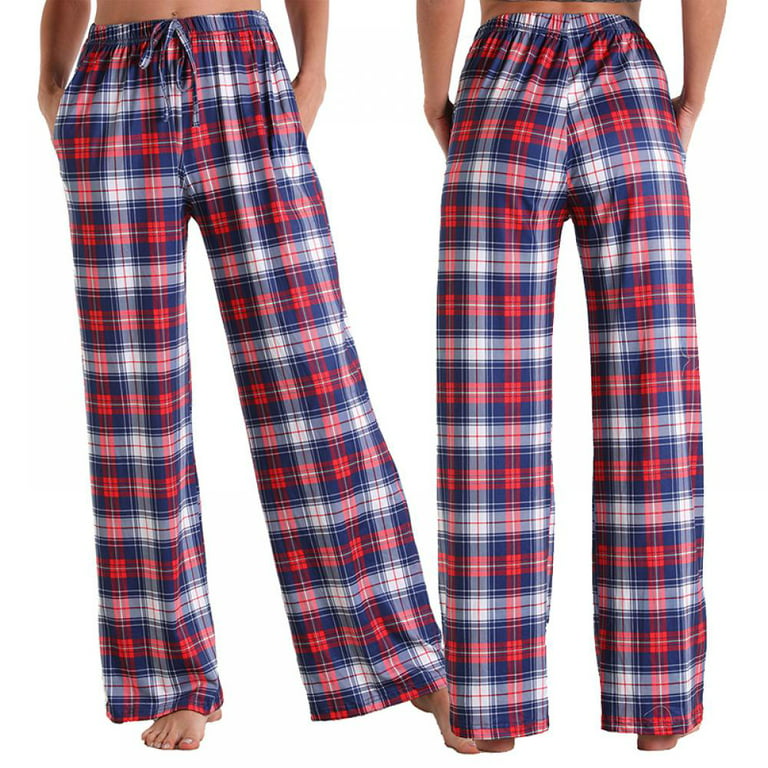 Plaid Pajama Pants for Women Soft, Cotton Sleep Pants Lightweight