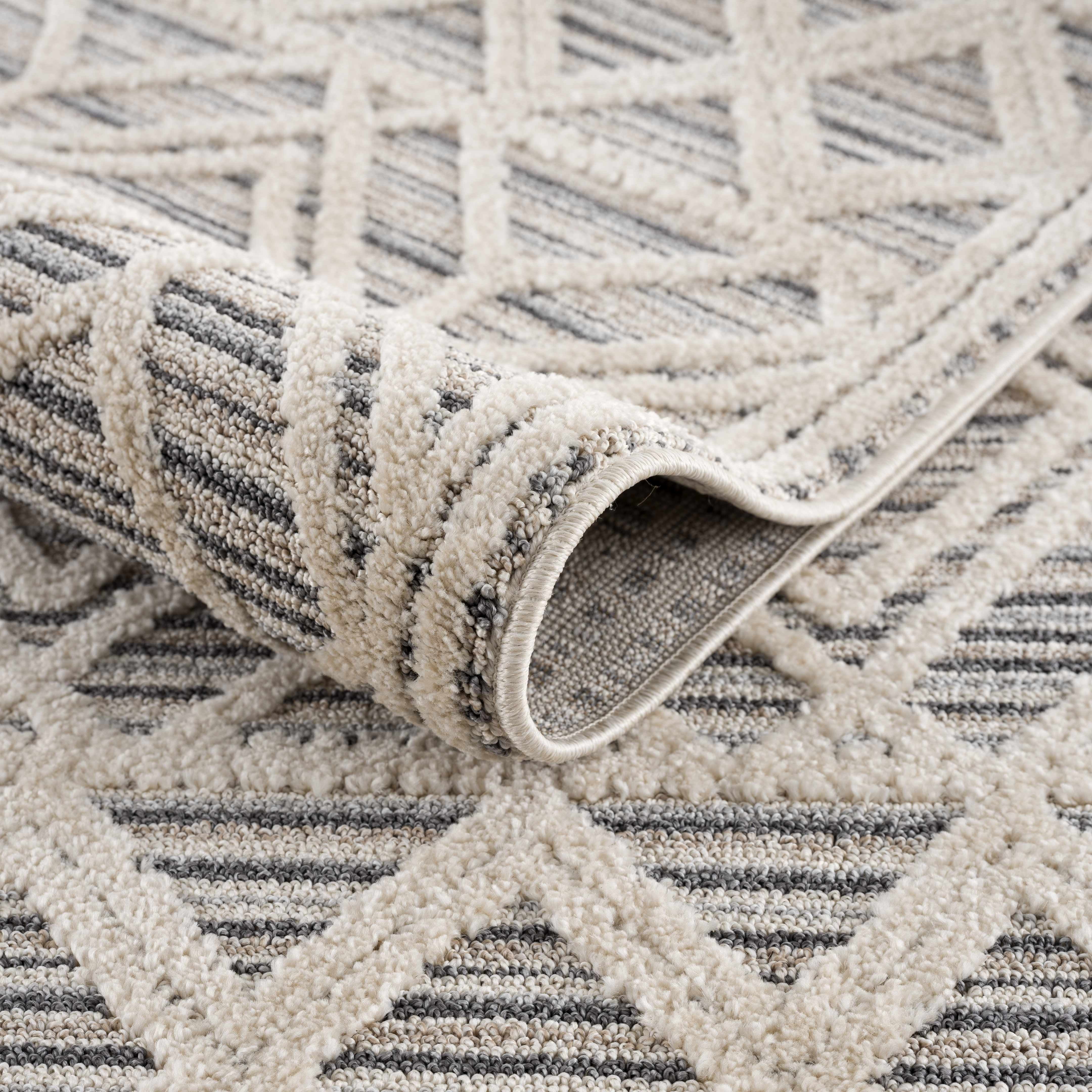BoutiqueRugs Magnolia Contemporary, Transitional Area Rug - Beige, Light Blue, Cream - 7'10" x 10'