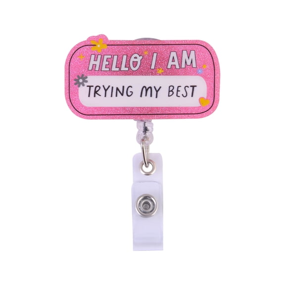 Solutions 'Hello I'm Trying My Best' Retractable Badge Reel
