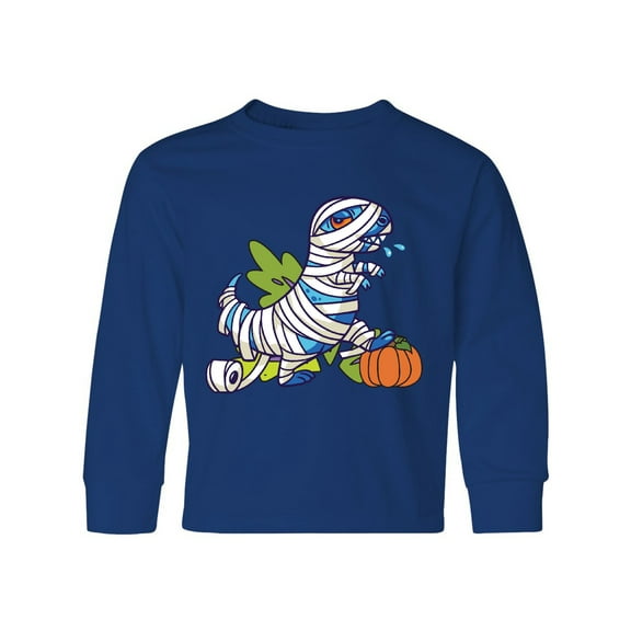 Inktastic Halloween Dinosaur Mummy Long Sleeve Youth T-Shirt