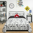 thumbnail image 2 of Safdie & Co. 2-piece Polyester Gaming Twin Quilt Set in White/Black, 2 of 3
