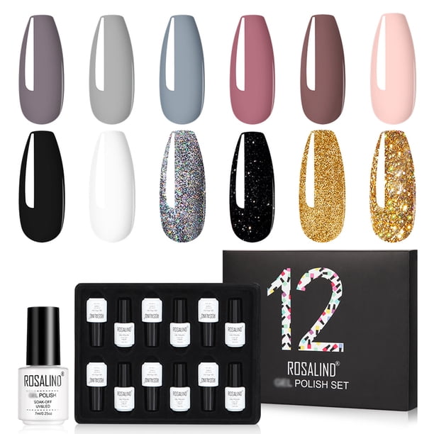12 Uds. De esmalte de uñas de diamante brillante, lámpara UV/Led, juego de pegamento para uñas con purpurina colorida, arte de uñas DIY