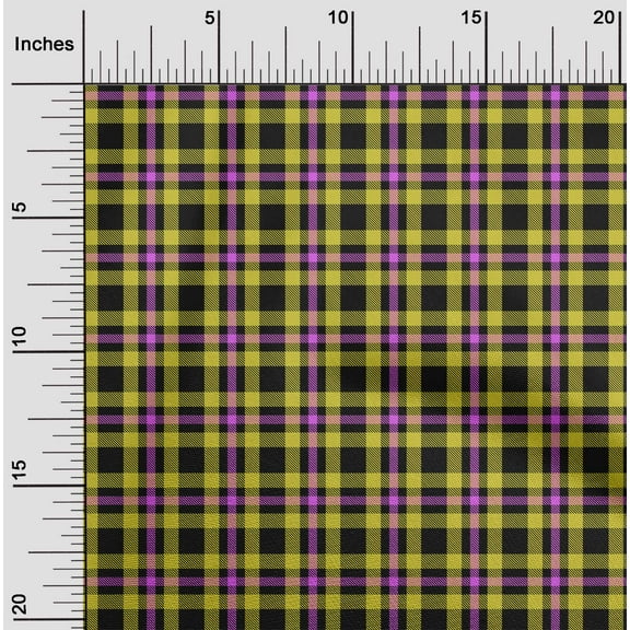 oneOone Polyester Lycra Medium Blue Fabric Check Fabric For Sewing Printed Craft Fabric By The Yard 56 Inch Wide