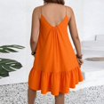 thumbnail image 4 of LWavelet Women's Plus Size Spaghetti Strap Dress Ruffle Hem Casual Loose Fit Swing Mini Dress Saffron 4XL, 4 of 4