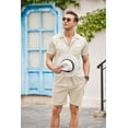 thumbnail image 5 of COOFANDY Men's 2 Pieces Shirt Sets Short Sleeve Casual Button Down Hippie T-Shirts Shorts Sets Summer Fashion Beach Outfits, 5 of 6