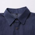 thumbnail image 6 of Men’s Long Sleeve Lapel Solid Color Denim Shirt Jacket Casual Spring Autumn Top, 6 of 8