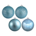thumbnail image 1 of Vickerman 6" 4-Finish Boule Ornement Assortiment en Bleu Bébé (Lot de 4), 1 of 2