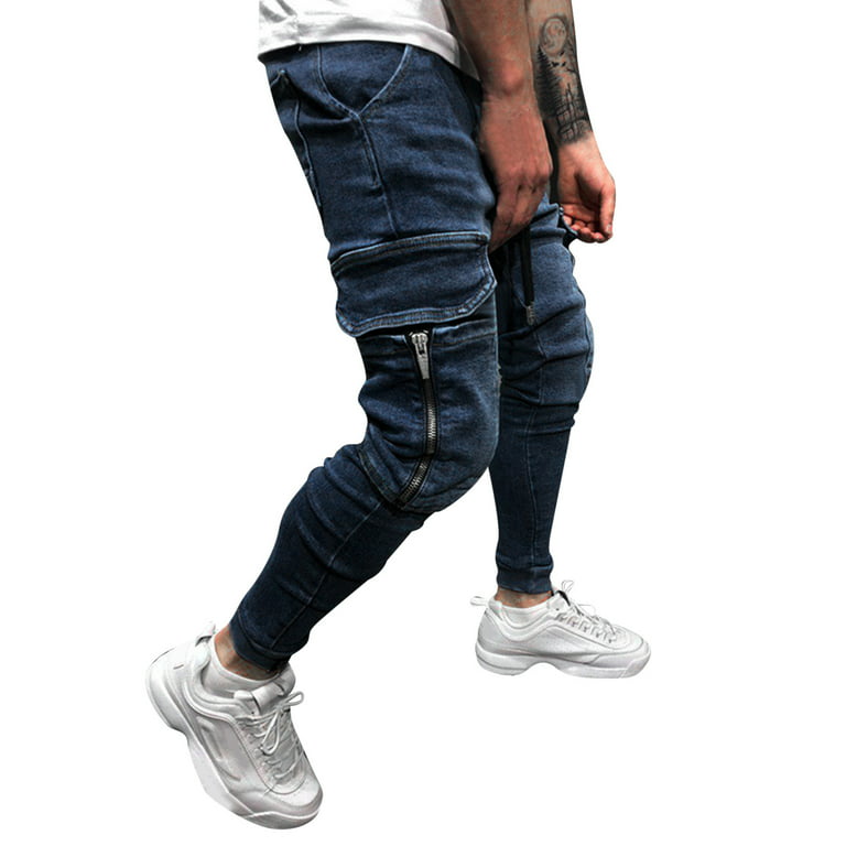 Durtebeua Mens Carpenter Jeans Relaxed Fit Distressed Destroyed