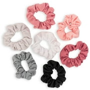 Claire's Hair Scrunchies for Teen Girls and Kids - No Damage Hair Tie for Fun and Fashion - Multi-Color - 7 pk