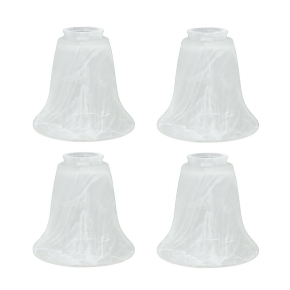 Aspen Creative 23029-4, Transitional Style Replacement Bell Shaped Alabaster Glass Shade, 2 1/4" Fitter Size, 5 1/4" high x 5 1/4" diameter, 4 Pack