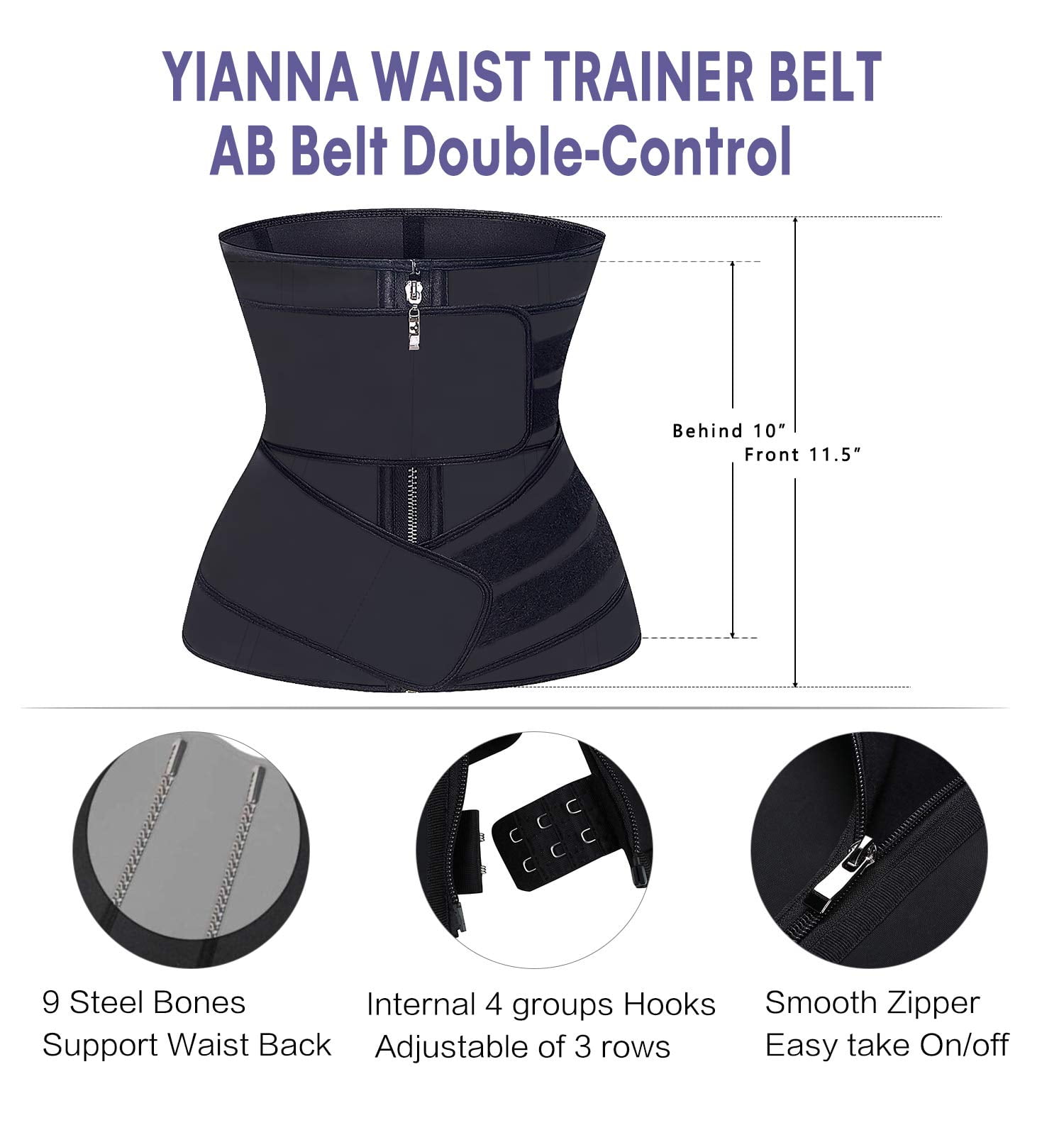 YIANNA Latex Waist Trainer for Women Jsculpt Double Sweat Trimmer
