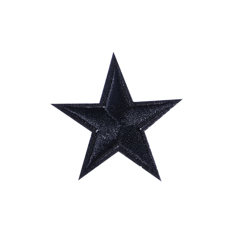 20pcs Black Leather Yeah Star Number Embroidered Patches for Clothes Iron  on Clothes Jacket Shoes Appliques Badge Stripe Sticker